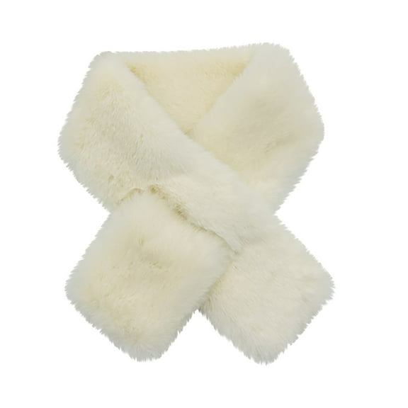 UTSJKR Faux Fur Collar Scarf for Women Faux Fur Scarves Neck Shrug Warm Fuzzy Fleece Scarf for Spring Fall Winter Coat Dress Beige