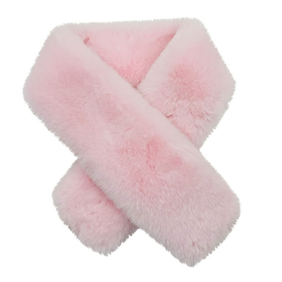 UTSJKR Faux Fur Collar Scarf for Women Faux Fur Scarves Neck Shrug Warm Fuzzy Fleece Scarf for Spring Fall Winter Coat Dress Pink
