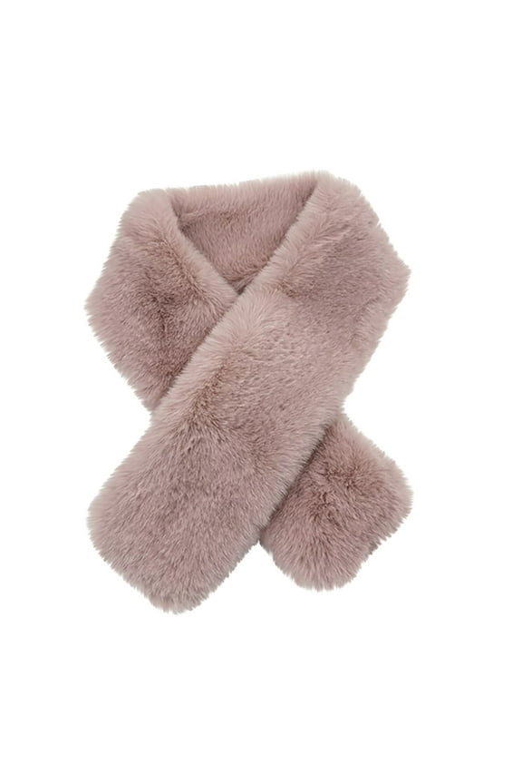 Faux Fur Collar Scarf for Women Faux Fur Scarves Neck Shrug Warm Fuzzy Fleece Scarf for Spring Fall Winter Coat Dress Purple