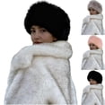 thumbnail image 1 of UTSJKR Faux Fur Headbands for Women, Fluffy Winter Headbands for Women, Womens Winter Headband with Elastic Black, 1 of 5