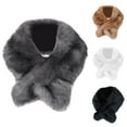 thumbnail image 1 of UTSJKR Faux Fur Wedding Shawl Woman Party Bride Cape Cloak Winter Bridal Wraps Accessory Winter Stole Scarves Shrug Black, 1 of 3