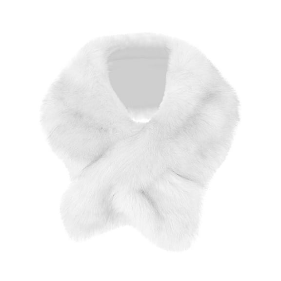 UTSJKR Faux Fur Wedding Shawl Woman Party Bride Cape Cloak Winter Bridal Wraps Accessory Winter Stole Scarves Shrug White