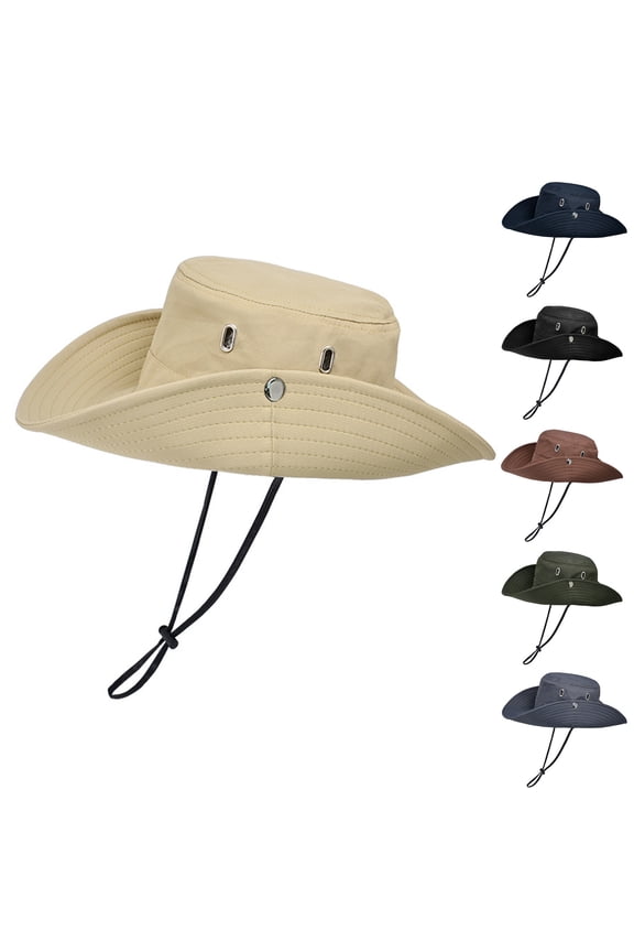 Fishing Hat for Men Women, Wide Brim Summer Safari Hat, UDF 50+ UV Protection Sun Hats, Bucket Hiking Beach Hat Army Green