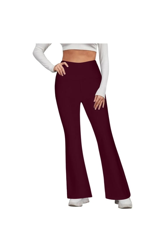 Flare Yoga Pants for Women - Soft High Waist Bootcut Leggings Tall & Long Bootleg Pants for Women Hot Pink M