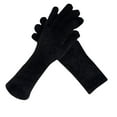 thumbnail image 1 of UTSJKR Fluffy Winter Warm Full Finger Gloves Touchscreen Gloves Knit Plush Stretchy Extended Mitts for Men Women Black, 1 of 3