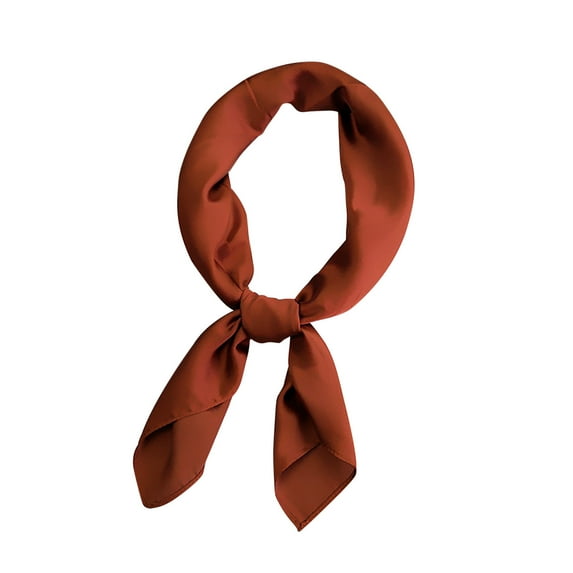UTSJKR Hair Bandana Stain Silk Scarf for Women Neck Head Scarves Lightweight Headband 27.5 × 27.5 Inches Brown