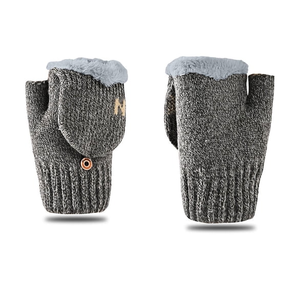 UTSJKR Half Finger Flip Gloves Outdoor Knitted Mittens Warm for Women Fall Winter Spring Casual Use Cozy Handwear Perfect for Outdoor Activities Gray