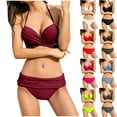 thumbnail image 1 of UTSJKR Halter Bikini Sets for Women Twist High Waisted Bikini Sexy Push Up Two Piece Swimsuits Sporty Two Piece Bathing Suits Army Green XL, 1 of 4