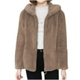 thumbnail image 1 of UTSJKR Jackets for Women Plus Size Sherpa Button Down Open Front Faux Fur Long Jacket Long Sleeve Open Front Jackets Coffee XXXL, 1 of 6