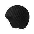thumbnail image 1 of UTSJKR Knit Beanie with Earflap Warm Winter Hat Soft Lightweight Stocking Cap for Men Women Youth Cold Weather Outdoor Black, 1 of 2