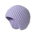 thumbnail image 1 of UTSJKR Knit Beanie with Earflap Warm Winter Hat Soft Lightweight Stocking Cap for Men Women Youth Cold Weather Outdoor Purple, 1 of 3