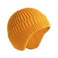thumbnail image 1 of UTSJKR Knit Beanie with Earflap Warm Winter Hat Soft Lightweight Stocking Cap for Men Women Youth Cold Weather Outdoor Yellow, 1 of 2