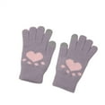 thumbnail image 1 of UTSJKR Knit Gloves Women Fall Winter Full Fingers Stretchy Cute Heart Paw Pad Pattern Warm Gloves For Working Running Biking Gray, 1 of 3