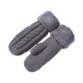 thumbnail image 1 of UTSJKR Knitted Wool Finger Gloves Warm Thickened Windproof Adult Mittens for Outdoor Use Fall Winter Spring Pair of Gloves Dark Gray, 1 of 3