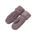 thumbnail image 1 of UTSJKR Knitted Wool Finger Gloves Warm Thickened Windproof Adult Mittens for Outdoor Use Fall Winter Spring Pair of Gloves Khaki, 1 of 3