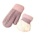 thumbnail image 1 of UTSJKR Knitted Wool Gloves Warm Thickened Windproof Mittens for Outdoor Use Adult Spring Fall Winter Accessories Purple, 1 of 5