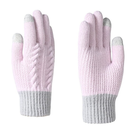 UTSJKR Knitted Wool Gloves Windproof Warm Thickened Mittens Adult Outdoor Accessories Fall Winter Spring Essentials Purple