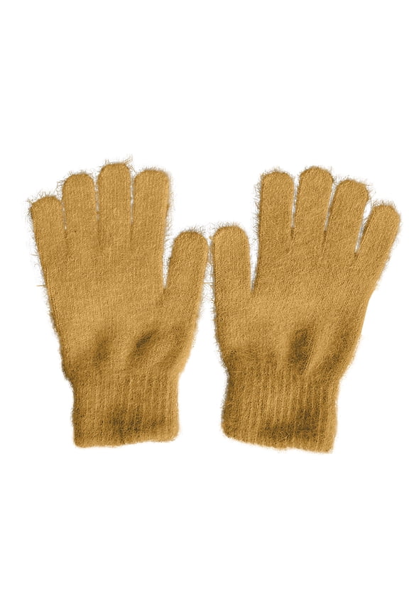 Ladies Gloves Magic Knit Gloves for Women Solid Colors Mittens Full Finger Mittens for Boys Girls Insulated Gloves Yellow
