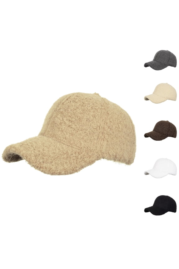 Lamb-Wool Baseball-Caps Warm-Winter Teddy-Fleece Hip-Hop Cap for Men Women Outdoor Travel Hip-Hop Cap Coffee