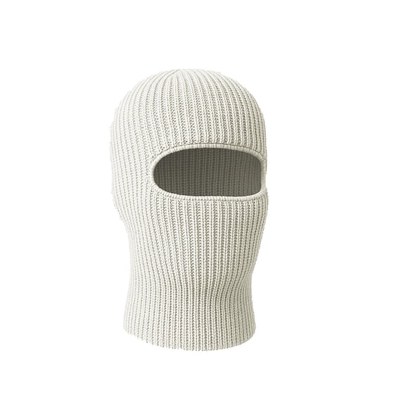 UTSJKR Men All In One Knit Balaclava Hat With Face Mask, Built In Neck Warmer Thermal Warm, Cold Weather Skiing Cycling Outdoor Headwear Beige