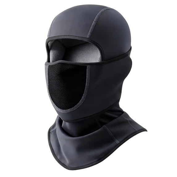 UTSJKR Men All Season Windproof Integrated Hat Scarf Face Cover, Thick Warm Fabric, Skiing Cycling Outdoor Sports Cold Resistant Neck Protection Headgear Gray