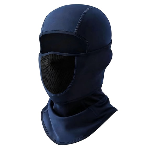 UTSJKR Men All Season Windproof Integrated Hat Scarf Face Cover, Thick Warm Fabric, Skiing Cycling Outdoor Sports Cold Resistant Neck Protection Headgear Navy