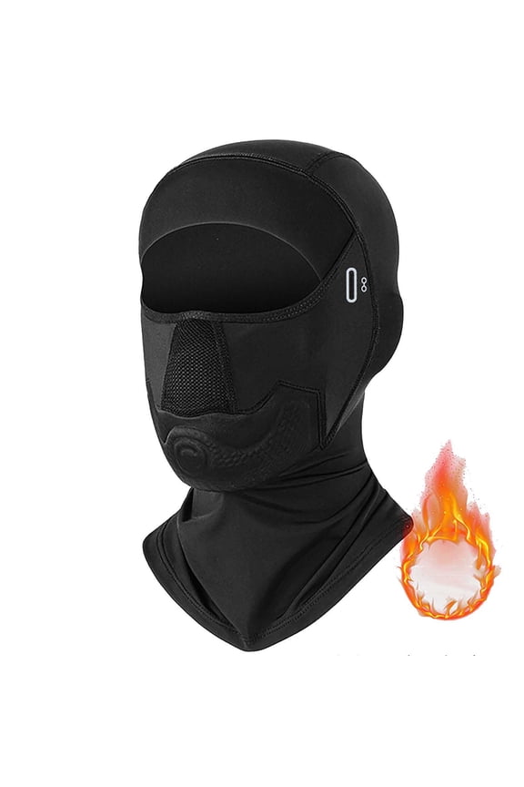 Men Thick Warm One Piece Hat Scarf Combination Headgear, Excellent Wind Resistance, Autumn Winter Skiing Outdoor Sports Essential Headwear Black
