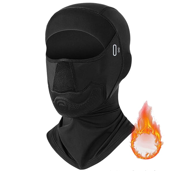 UTSJKR Men Thick Warm One Piece Hat Scarf Combination Headgear, Excellent Wind Resistance, Autumn Winter Skiing Outdoor Sports Essential Headwear Black