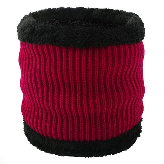 UTSJKR Men Women Winter Warmer Scarf Fleece Lined Neck Warmer Thick Cozy Warm Knit Scarf Cold Weather Scarves Red