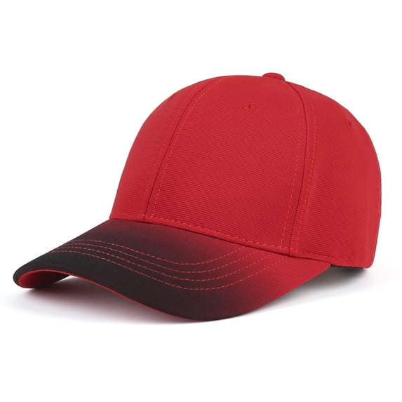 UTSJKR Men's Gradient Ombre Brim Baseball Cap, Two-Tone Adjustable Lightweight Sun Hat Outdoor Casual Red