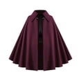 thumbnail image 1 of UTSJKR Men’s Lapel Collar Mid‑Length Cape Cloak with Front Ribbon Tie for Vintage Gothic Noble Themed Party Halloween Cosplay Fancy Dress Outfit Wine, 1 of 7
