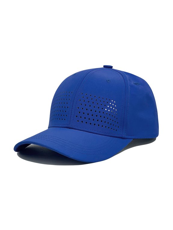 Men's Mesh Back Trucker Baseball Cap, Breathable Adjustable Lightweight Sun Hat for Sports Outdoor Blue