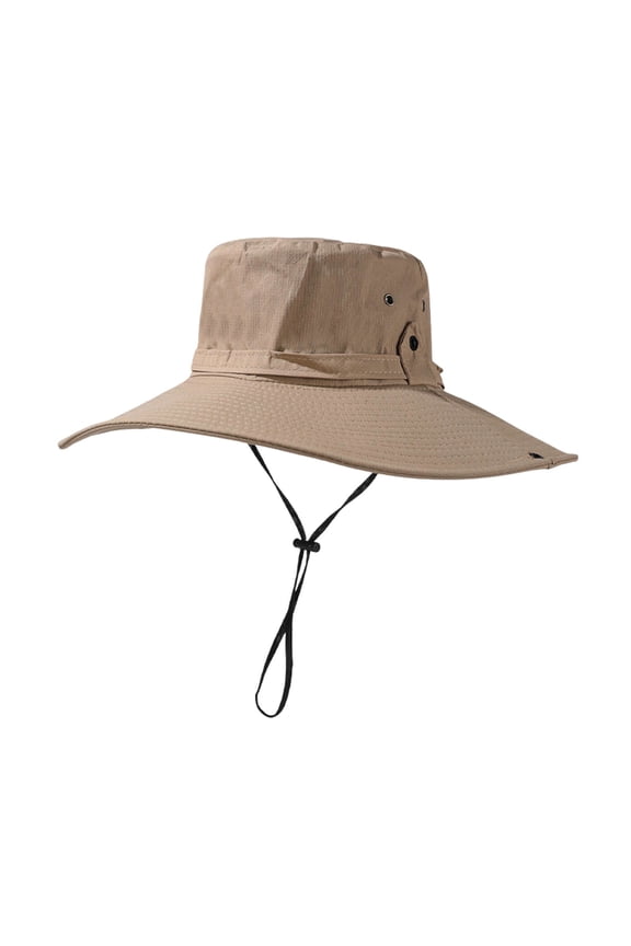 Men's Outdoor Fishing Hiking Bucket Hat, UPF 50 Wide Brim UV Protection Lightweight Breathable Sun Cap Khaki