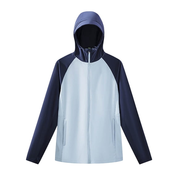 UTSJKR Men's Raglan Sleeve Color Block Quick Dry Hooded Windbreaker, Casual Jacket, Outdoor Sports Urban Street Daily Windproof Wear Dark Blue XXXXL