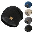 thumbnail image 1 of UTSJKR Men's Winter Fleece Beanie Hat Warm Soft Wool Lined Knit Snow Ski Comfy Hats Solid Slouchy Hat for Cold Weather Gray, 1 of 4
