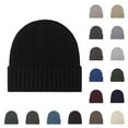 thumbnail image 1 of UTSJKR Men's Wool Knit Beanie, Fall Winter Thickened Ribbed Skull Cap, Outdoor Warm Cold Hat Winter Ski Cap Hats Brown, 1 of 3