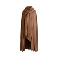 thumbnail image 1 of UTSJKR Mens Floor‑Length Wrapped Scarf Collar Cape Cloak Lightweight Wrinkle Fabric for Medieval Wanderer Larp Cosplay Festival Costume Accessory Coffee L, 1 of 6