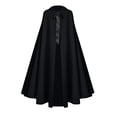 thumbnail image 1 of UTSJKR Mens Full Length Hooded Renaissance Cloak, Satin Ribbon Tie Cape Robe, Flowy Oversized Outer Garment for Medieval Cosplay and Festival Dress‑Up Black M, 1 of 3