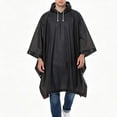 thumbnail image 1 of UTSJKR Mens Loose Fit Hooded Rain Poncho with Drawstring Closure Lightweight Waterproof Cape for Hiking Camping Travel Outdoor Rain Protection Black, 1 of 7