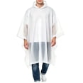thumbnail image 1 of UTSJKR Mens Loose Fit Hooded Rain Poncho with Drawstring Closure Lightweight Waterproof Cape for Hiking Camping Travel Outdoor Rain Protection White, 1 of 5