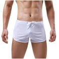 thumbnail image 1 of UTSJKR Mens Sexy Built-in Pouch Running Bodybuilding Workout Gym Athletic Shorts Surf Board Shorts Comfy Pouch Swim Briefs Square Leg Boxer Bottom White XXL, 1 of 3