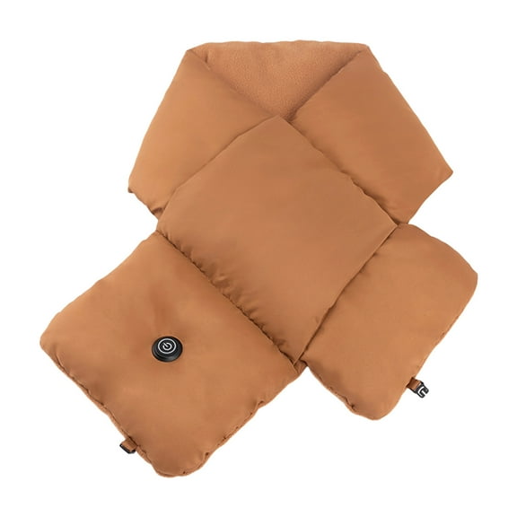 UTSJKR Mens Solid Heated Scarf for Women and Men Rechargeable Electric Neck Heating Pad Heated Neck Warmer Wraps Brown