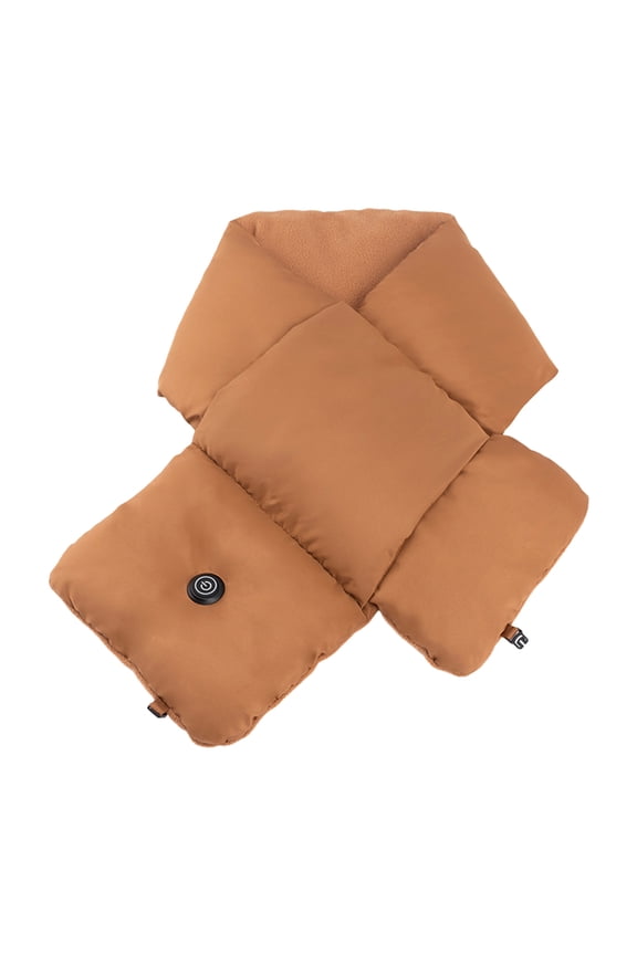 Mens Solid Heated Scarf for Women and Men Rechargeable Electric Neck Heating Pad Heated Neck Warmer Wraps Brown