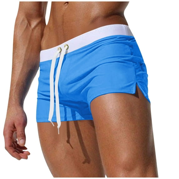UTSJKR Mens Swim Trunks,Men's Strapped Hawaiian Swim Trunk Fashion Beach Fit Sport Casual Shorts Pants Mens Swimming Shorts Sky Blue XL