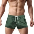 thumbnail image 1 of UTSJKR Mens Swim Trunks Swimwear Bathing Suit Swim Brief Square Leg Swimsuits Basic Swim Board Shorts with Pocket Quick Dry Stretch Briefs Green XXL, 1 of 5