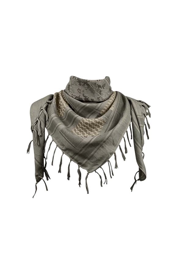 Mens Vintage Print Tassel Triangle Neck Wrap Multi Wear Outdoor Shoulder Cover for Camping Hiking Trail Excursions Gold