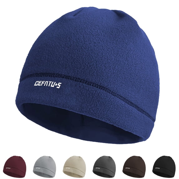 UTSJKR Mens Womens Knit Beanie Hat Fleece Lined Soft Chunky Snow Cap Lightweight Warm Winter Hats Slouchy Skull Caps Dark Gray