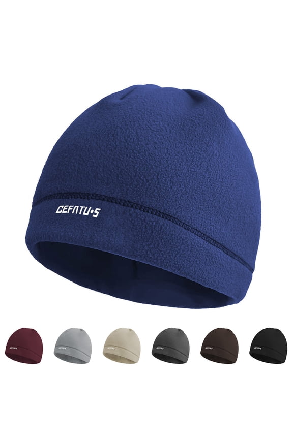 Mens Womens Knit Beanie Hat Fleece Lined Soft Chunky Snow Cap Lightweight Warm Winter Hats Slouchy Skull Caps Gray