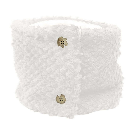 UTSJKR Neck Warmer Winter Warm Infinity Scarf Button Double-Layer Thick Sherpa Fleece Windproof Scarves for Women Men White