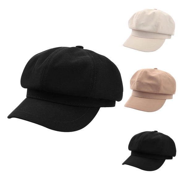 UTSJKR Newsboy Cabbie Baker Boy Hat Beret Cap for Women Pageboy Visor Trendy Hat Sailor Fiddler Hat Newsboy Cap Black